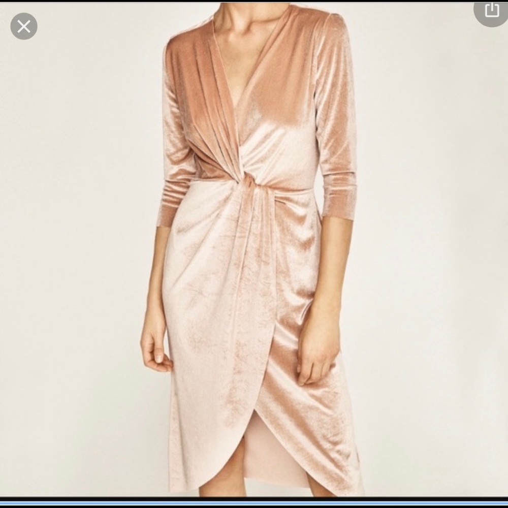 Zara velvet wrap dress